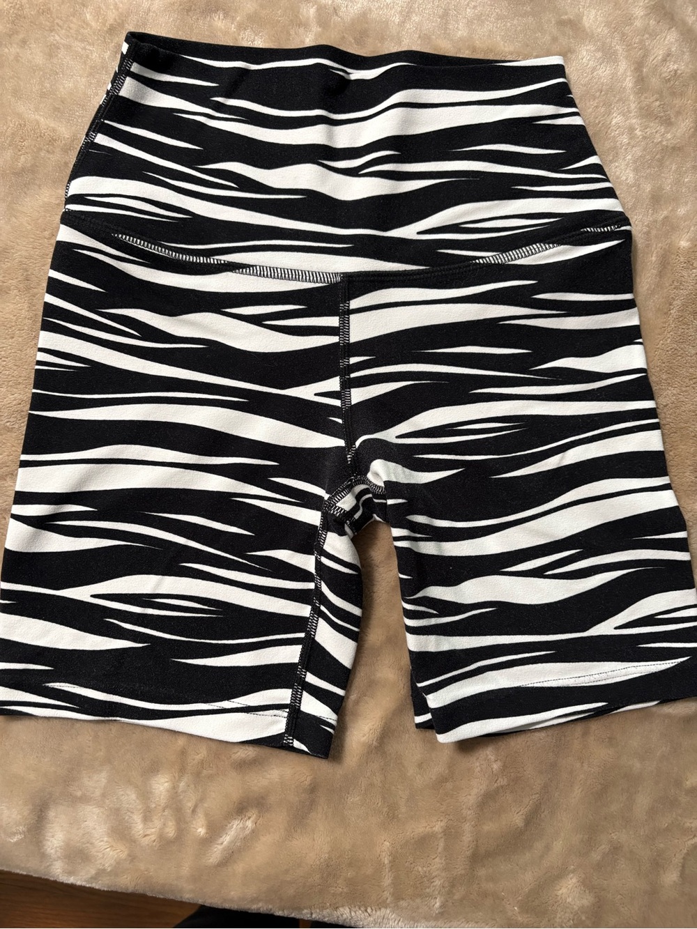 Splits59 Airweight High Waist Zebra Print Bike Shorts - Small